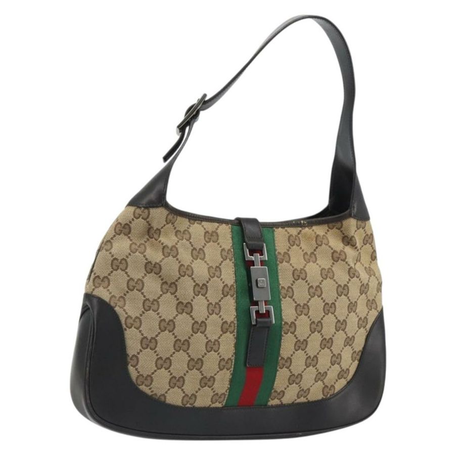 【日本直送】GUCCI GG帆布Jackie Webb Sherry系列手提包 米色 銀色 001 3306 正品 192743V-0