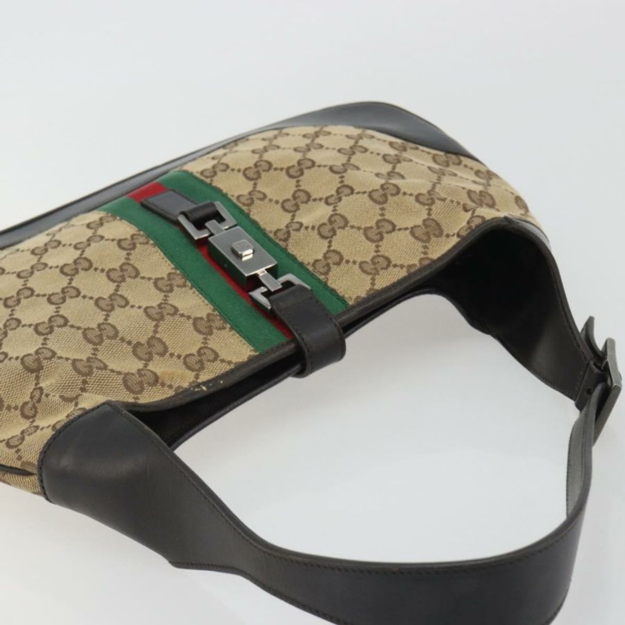 【日本直送】GUCCI GG帆布Jackie Webb Sherry系列手提包 米色 銀色 001 3306 正品 192743V-5