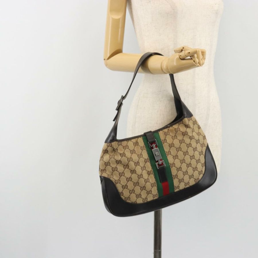 【日本直送】GUCCI GG帆布Jackie Webb Sherry系列手提包 米色 銀色 001 3306 正品 192743V-23