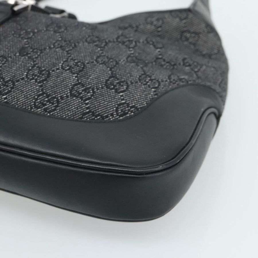 【日本直送】GUCCI GG帆布Jackie肩包 黑色 銀色 00963 正品 191078V-8