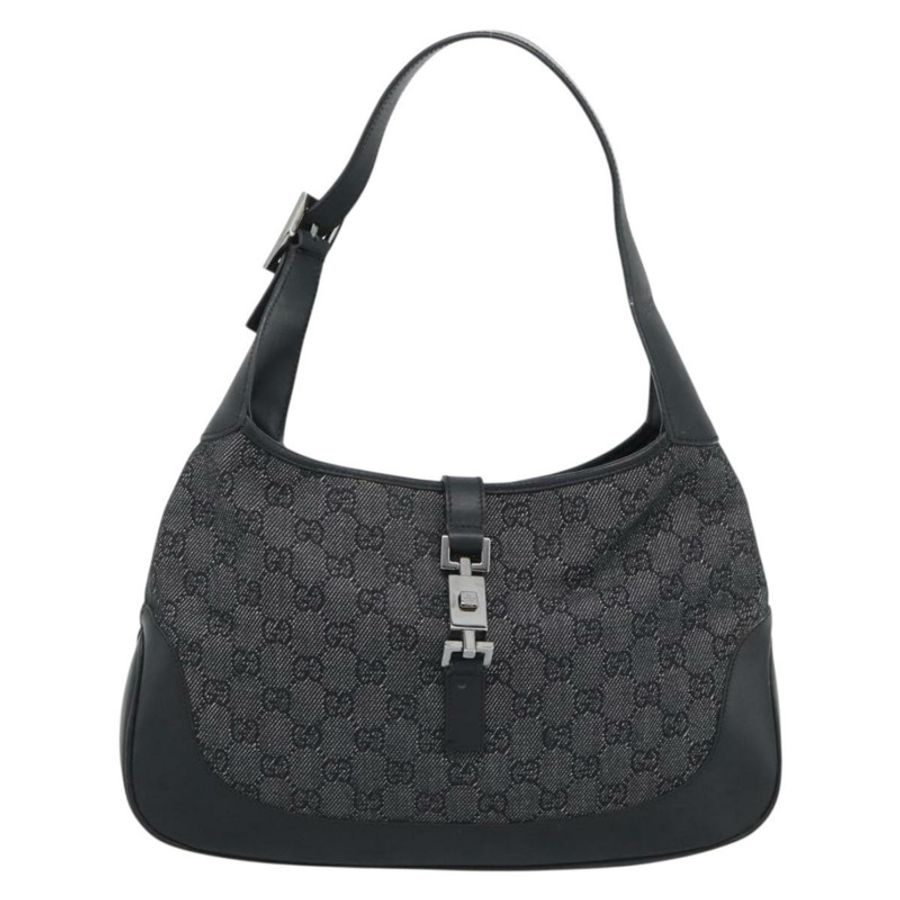 【日本直送】GUCCI GG帆布Jackie肩包 黑色 銀色 00963 正品 191078V-12