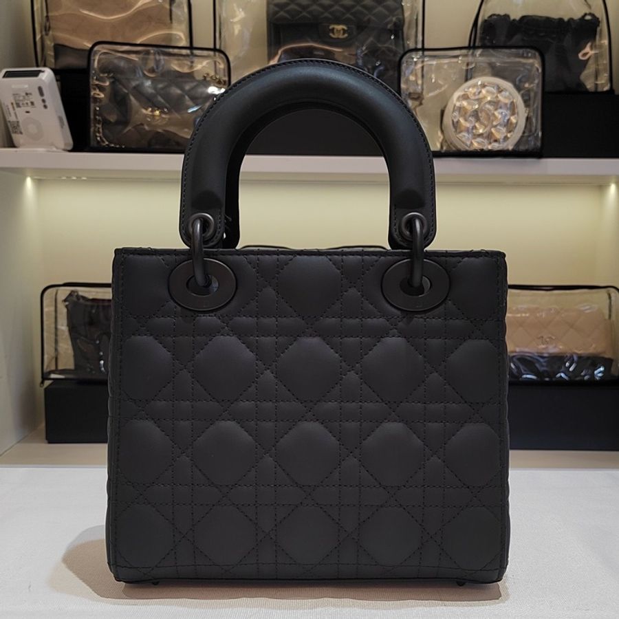 Dior迪奧 四格戴妃包磨砂黑 so black牛皮-1
