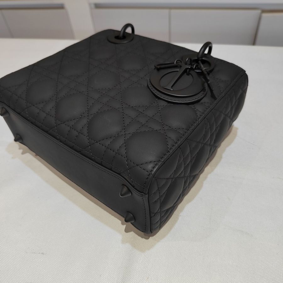 Dior迪奧 四格戴妃包磨砂黑 so black牛皮-3
