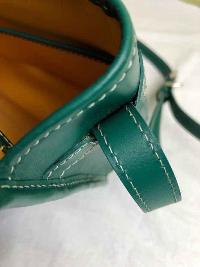 GOYARD 戈雅 綠色銀扣Belvédère老花郵差包 尺寸26.5*8*22-13