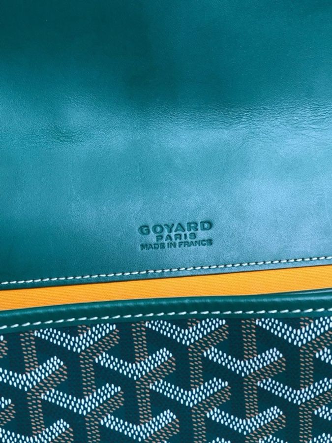 GOYARD 戈雅 綠色銀扣Belvédère老花郵差包 尺寸26.5*8*22-17