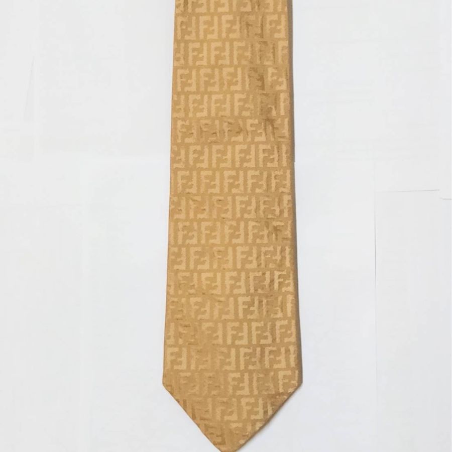 FENDI 近全新 100%蠶絲 義大利製領帶-1