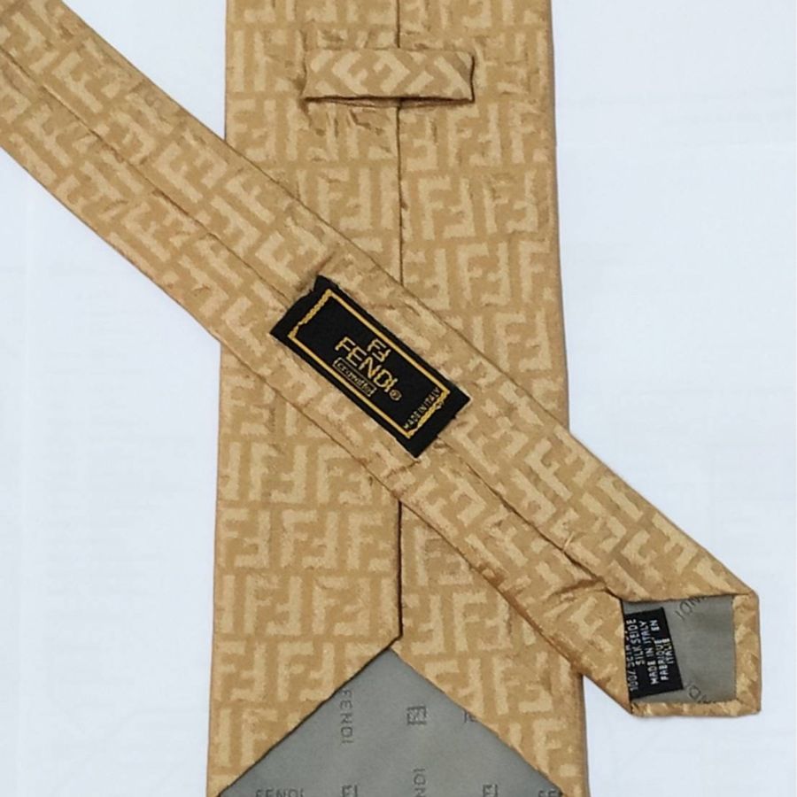 FENDI 近全新 100%蠶絲 義大利製領帶-4