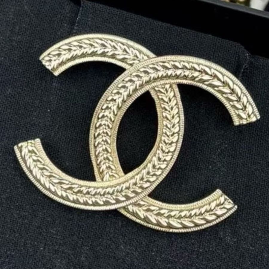 999新 Chanel香奈兒麥穗胸針淡金色 配盒 未使用-3