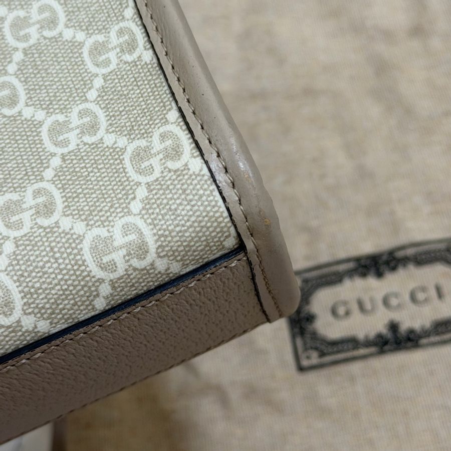 全套 台灣購證 二手便宜賣 Gucci 琴譜包 燕麥色 只賣一天😅-15