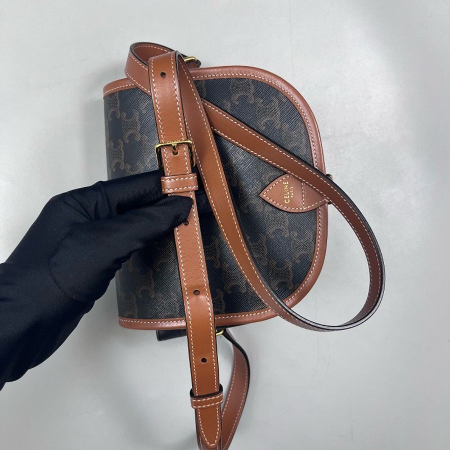 Celine老花凱旋門中號馬鞍包 斜背包-6