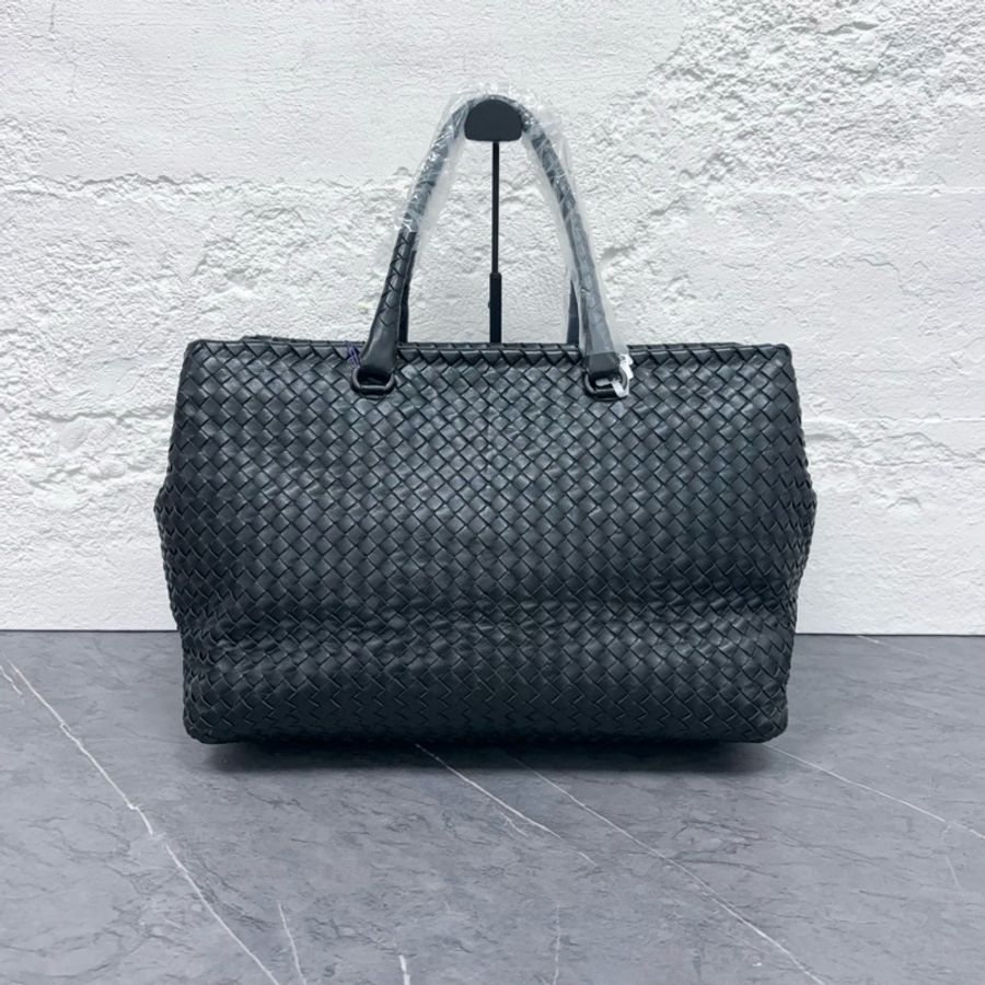 Bottega Veneta 葆蝶家 黑色編織大號托特包 尺寸:40*26*23-3