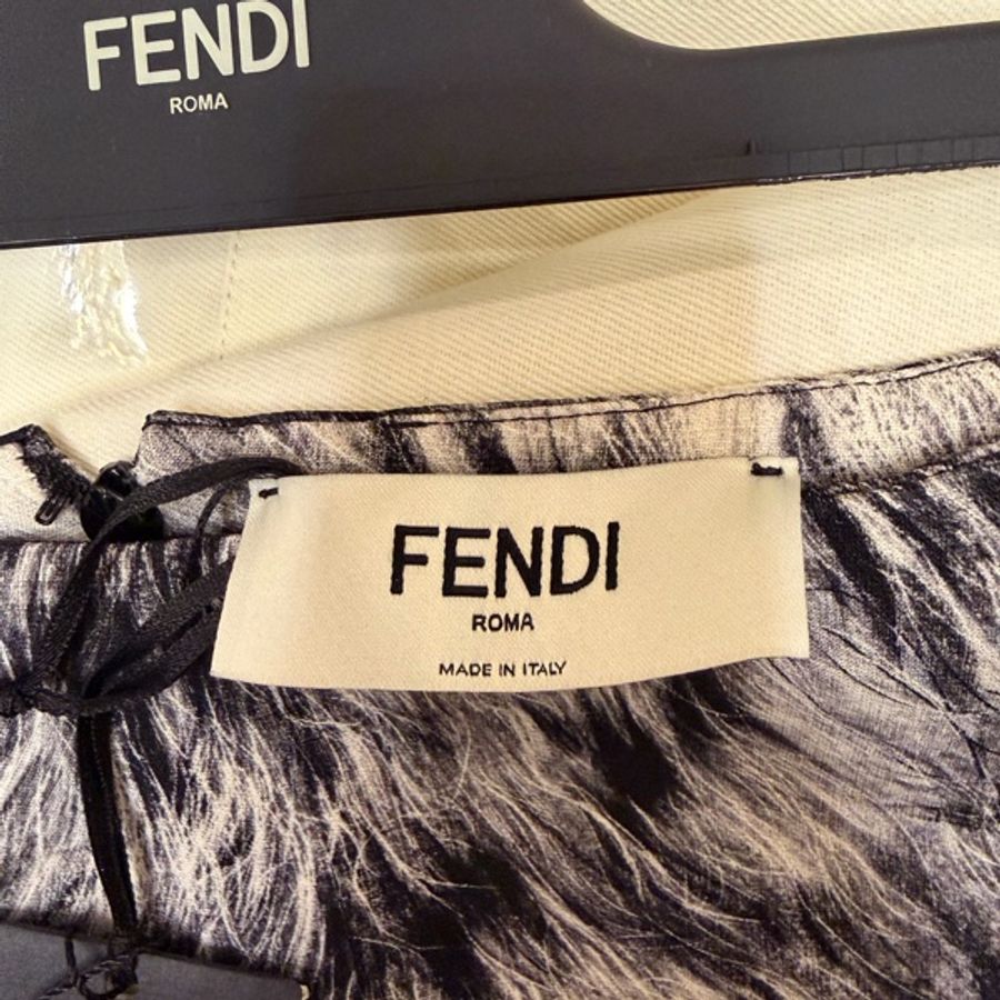 Fendi 羊毛加絲混紡及膝裙-7