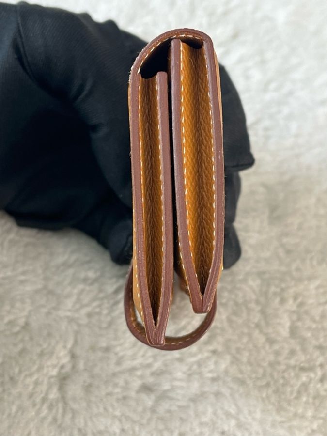 Hermes愛馬仕bearn金棕金扣卡包z刻 無附件-3