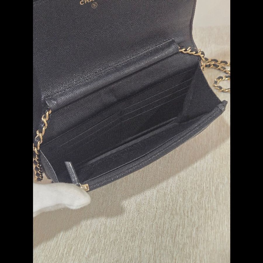 Chanel 香奈兒 Boy WOC 黑色荔枝紋牛皮 淡金扣-23