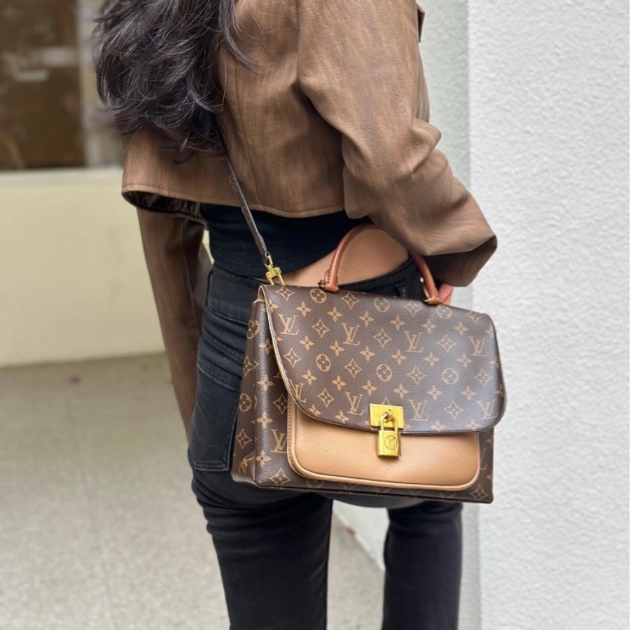 【休閒工作都🉑全網最低價✨】👜LV 2018新款 marignan老花拼色鎖頭包|郵差包-2