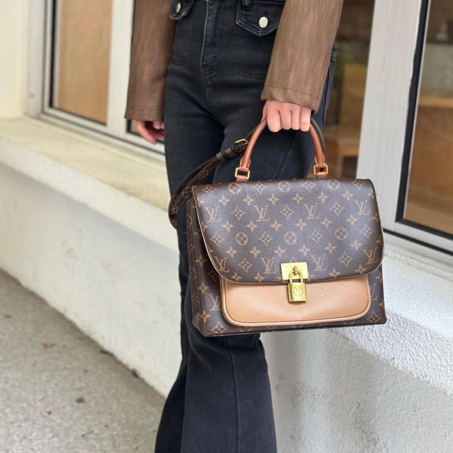 【休閒工作都🉑全網最低價✨】👜LV 2018新款 marignan老花拼色鎖頭包|郵差包-3