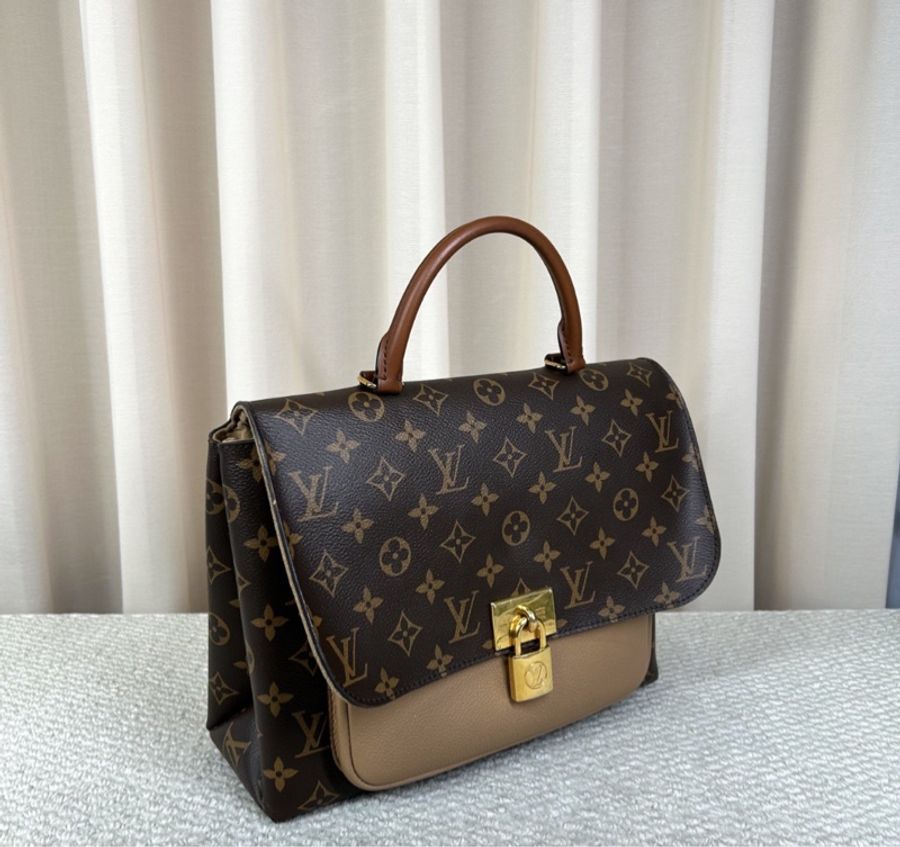 【休閒工作都🉑全網最低價✨】👜LV 2018新款 marignan老花拼色鎖頭包|郵差包-7