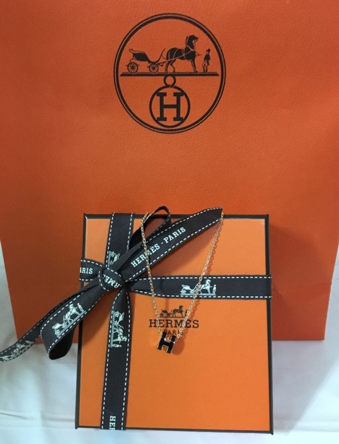 HERMÈS 愛馬仕 Mini Pop H 黑色×玫瑰金項鍊|Noir×Rose Gold|全新全配|台灣專櫃正品-6