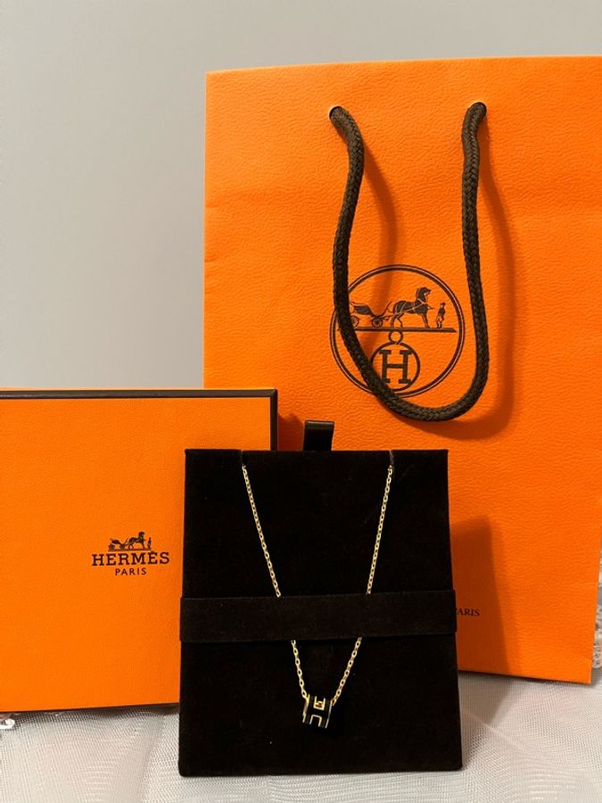HERMÈS 愛馬仕 Mini Pop H 黑色×玫瑰金項鍊|Noir×Rose Gold|全新全配|台灣專櫃正品-21