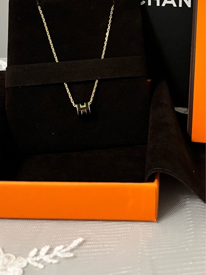 HERMÈS 愛馬仕 Mini Pop H 黑色×玫瑰金項鍊|Noir×Rose Gold|全新全配|台灣專櫃正品-29