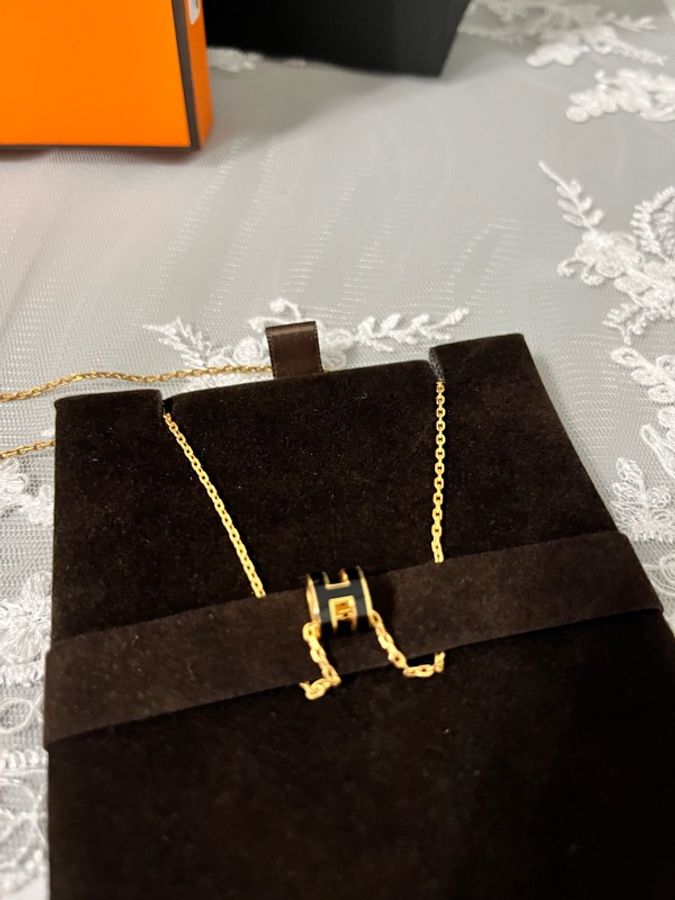 HERMÈS 愛馬仕 Mini Pop H 黑色×玫瑰金項鍊|Noir×Rose Gold|全新全配|台灣專櫃正品-33