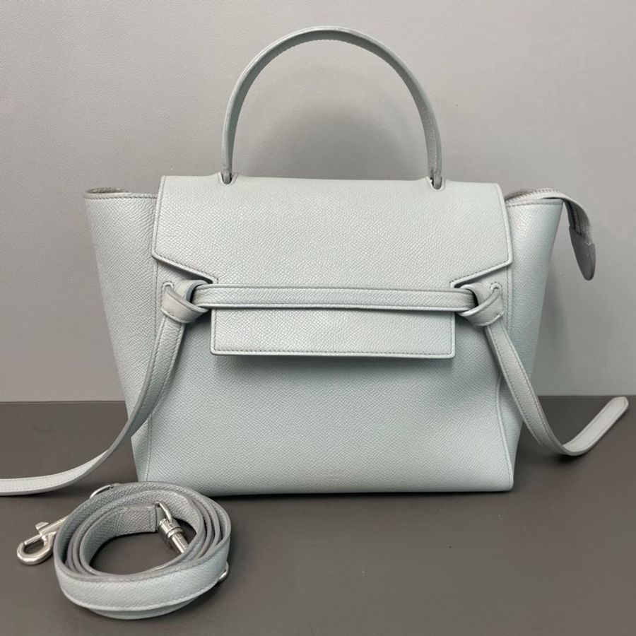 【威選精品|Celine Belt Bag 鯰魚包 藍色荔枝紋皮革】-5