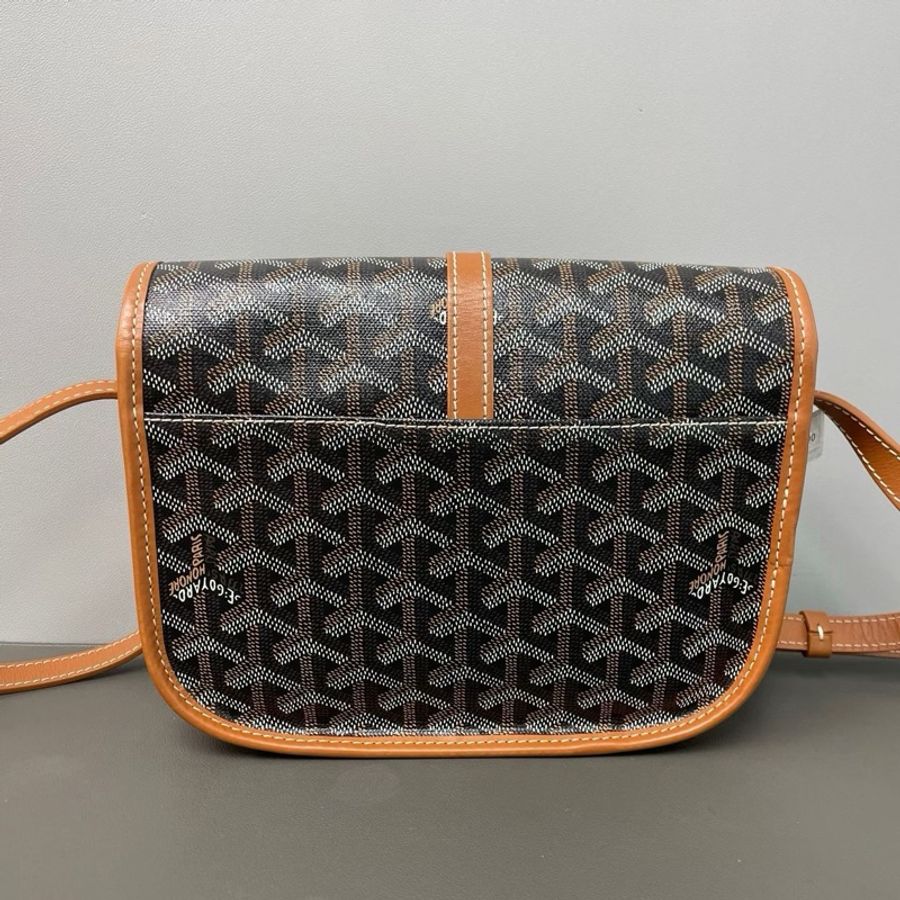 【威選精品|Goyard Belvedere 黑棕老花拼皮郵差包】-2