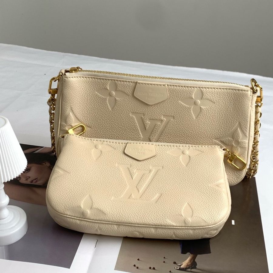 Louis Vuitton 路易威登四合一 奶昔白鏈條包 尺寸25 x 14.5 x 4.5 缺皮肩帶-2