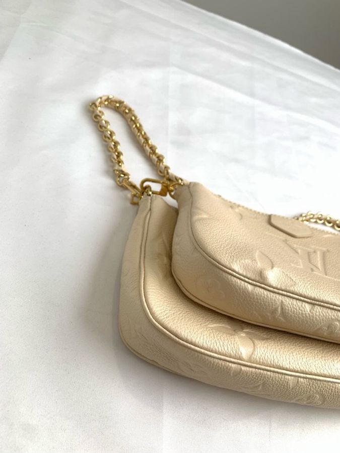 Louis Vuitton 路易威登四合一 奶昔白鏈條包 尺寸25 x 14.5 x 4.5 缺皮肩帶-7