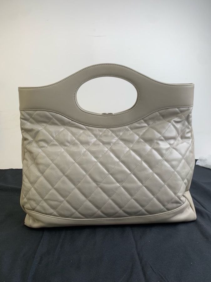 香奈兒 Chanel 31bag 大象灰油蠟皮大號 經典菱格紋 手提單肩包 28開 尺寸 39×17×40-1