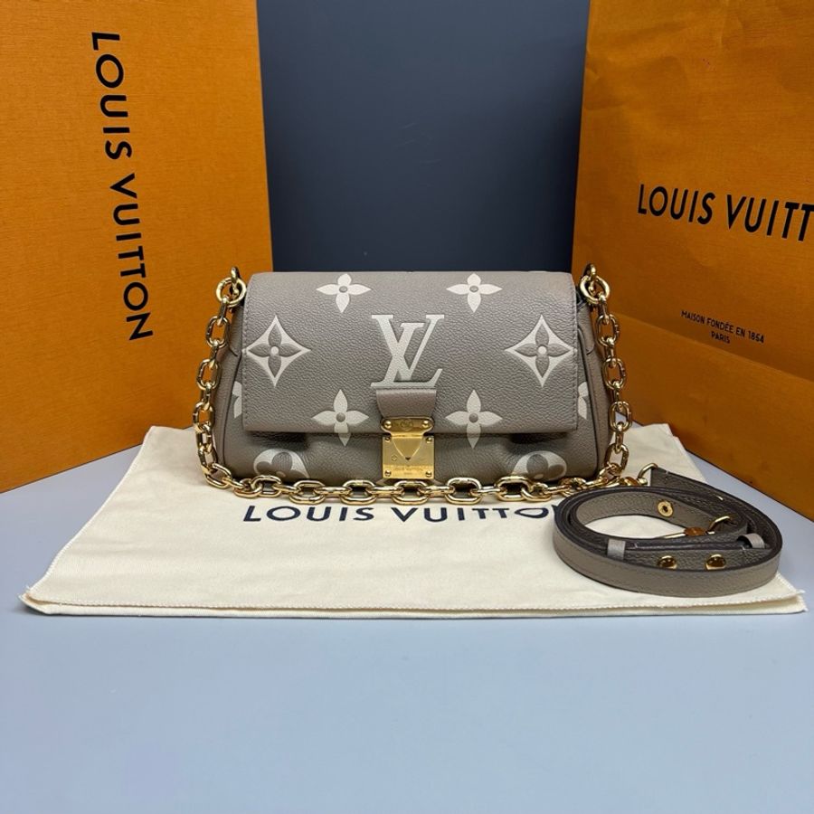 Louis Vuitton路易威登 大象灰全皮Favorite雲朵包 芯片款-0
