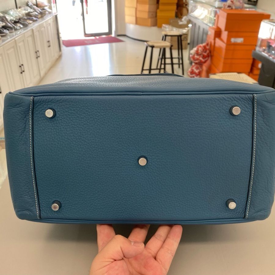 Hermes • Lindy 34 牛仔藍銀釦Tc皮 Blue Jean-7