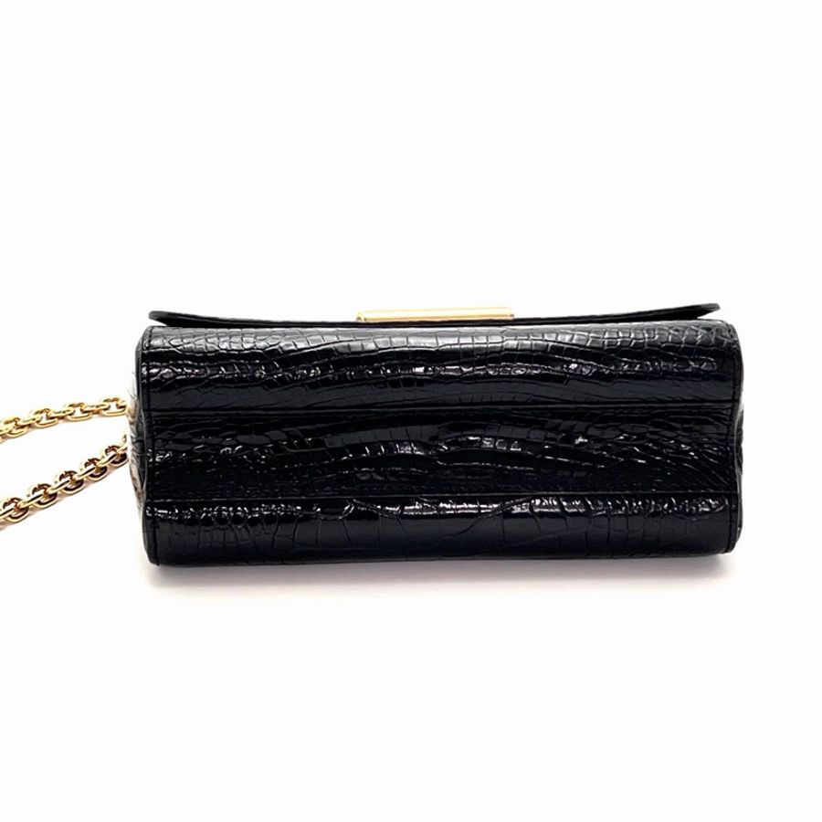 【威選精品|Louis Vuitton Twist 黑金鱷魚壓紋肩背斜背包】-8
