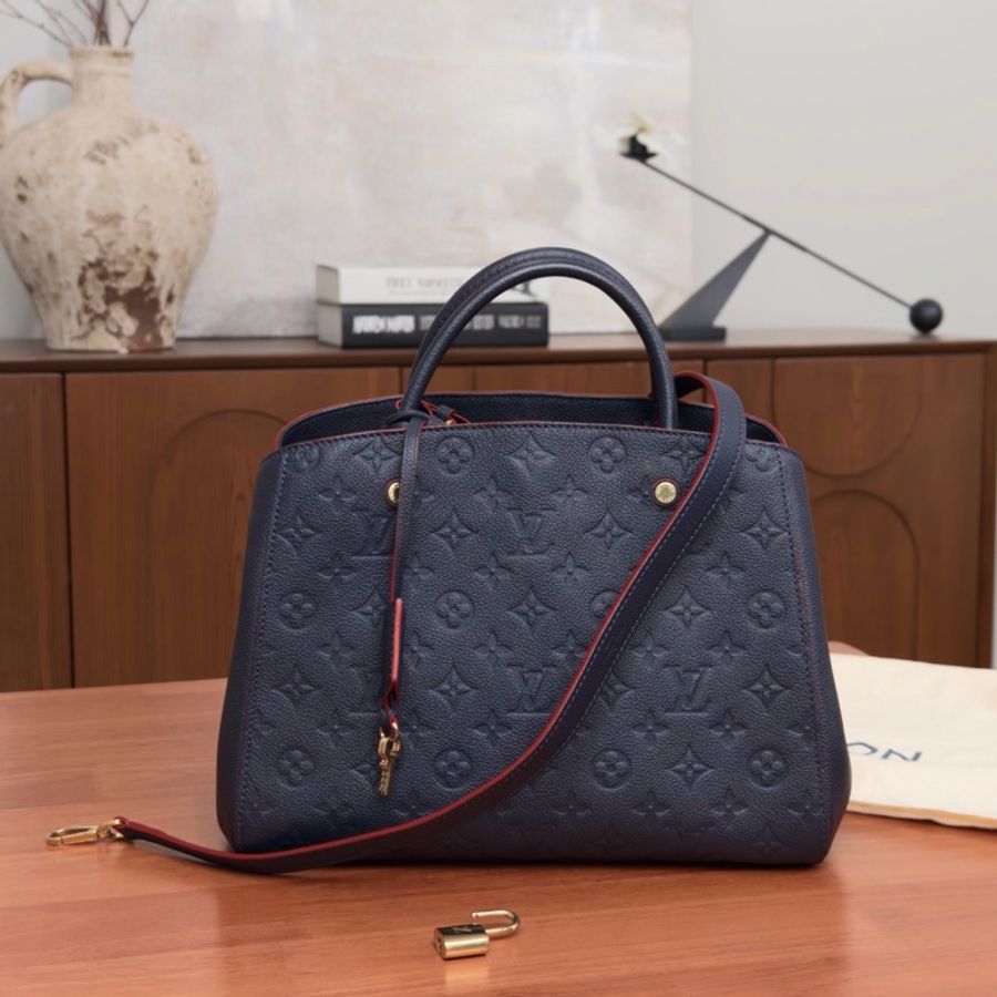 【威選精品|Louis Vuitton Montaigne MM 蒙田中號全皮壓花手提肩背包】-0