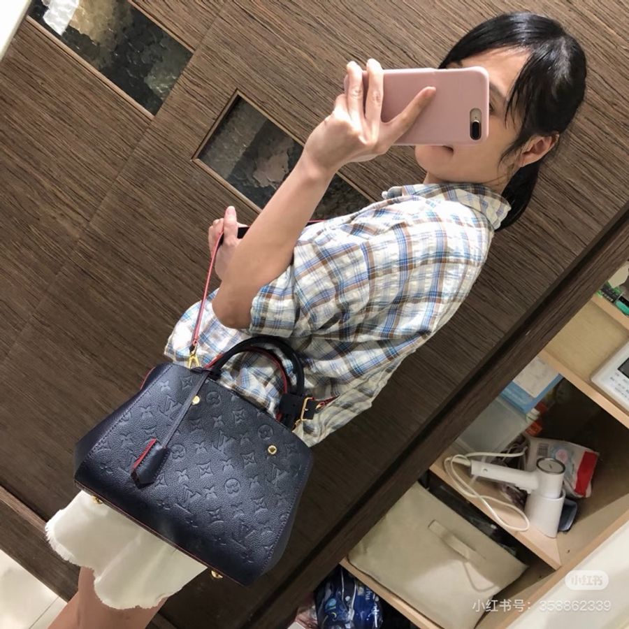 【威選精品|Louis Vuitton Montaigne MM 蒙田中號全皮壓花手提肩背包】-1