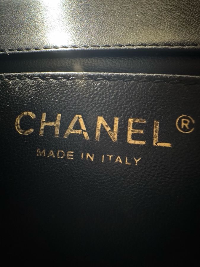 Chanel 香奈兒 黑金 羊皮 24a 24s 亞克力 水晶 手柄 大mini 芯片款 24年購入-12