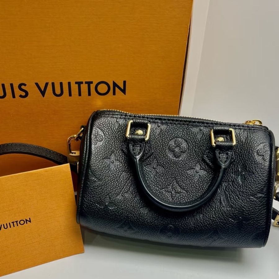 #台灣購證 #大全配 LV Speedy nano 黑色全皮壓紋芯片-2