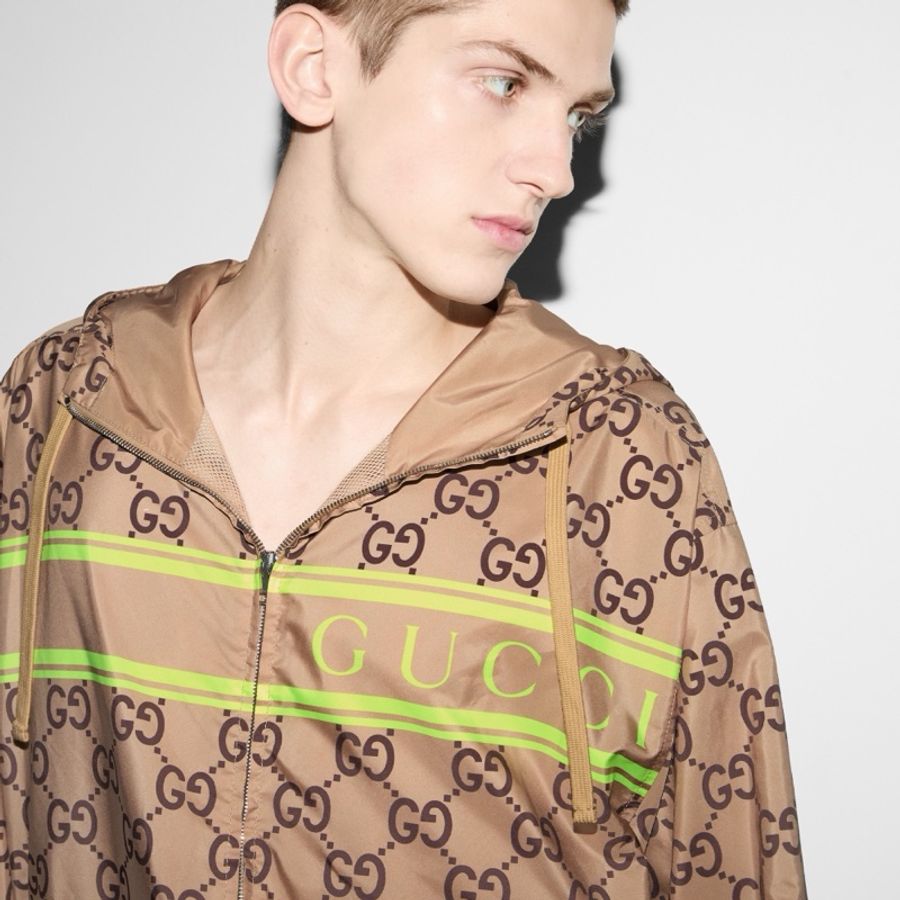 Gucci 男士 GG印花連帽休閒夾克IT-46 IT-48 IT-50 IT-52碼-2