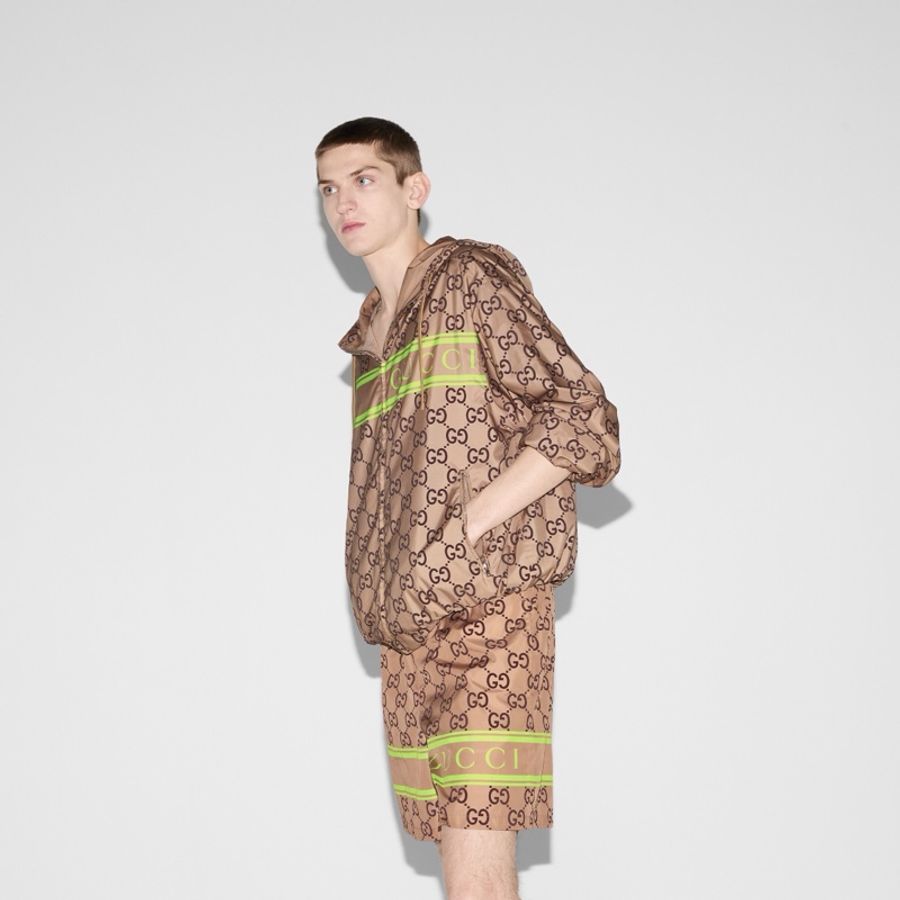 Gucci 男士 GG印花連帽休閒夾克IT-46 IT-48 IT-50 IT-52碼-7