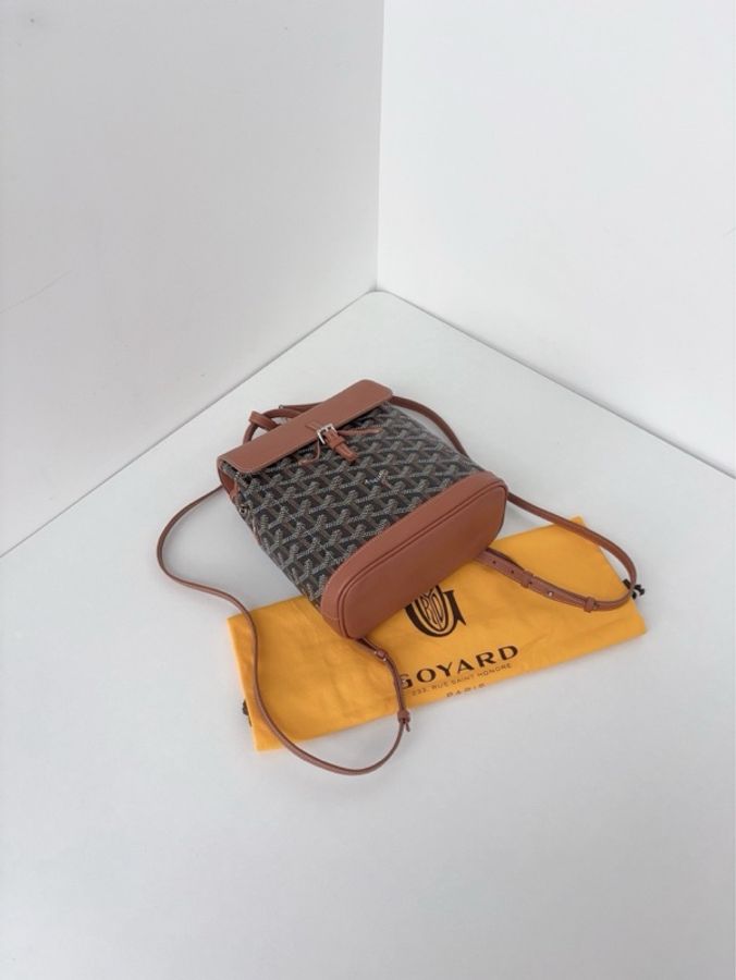 Goyard戈雅 Alpin mini焦糖色老花迷你雙肩包-6