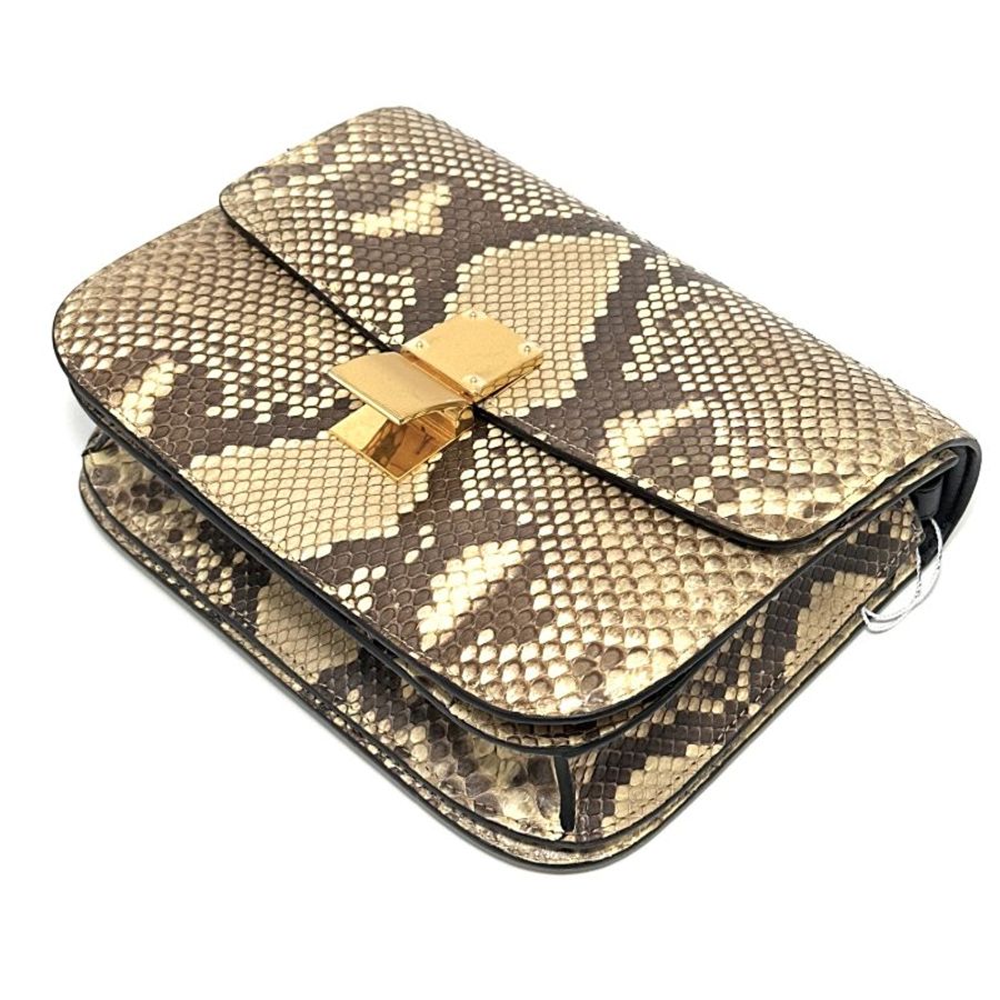 CELINE 蛇皮金扣Box肩背斜背包23.5*19*6 98新配件塵袋-4
