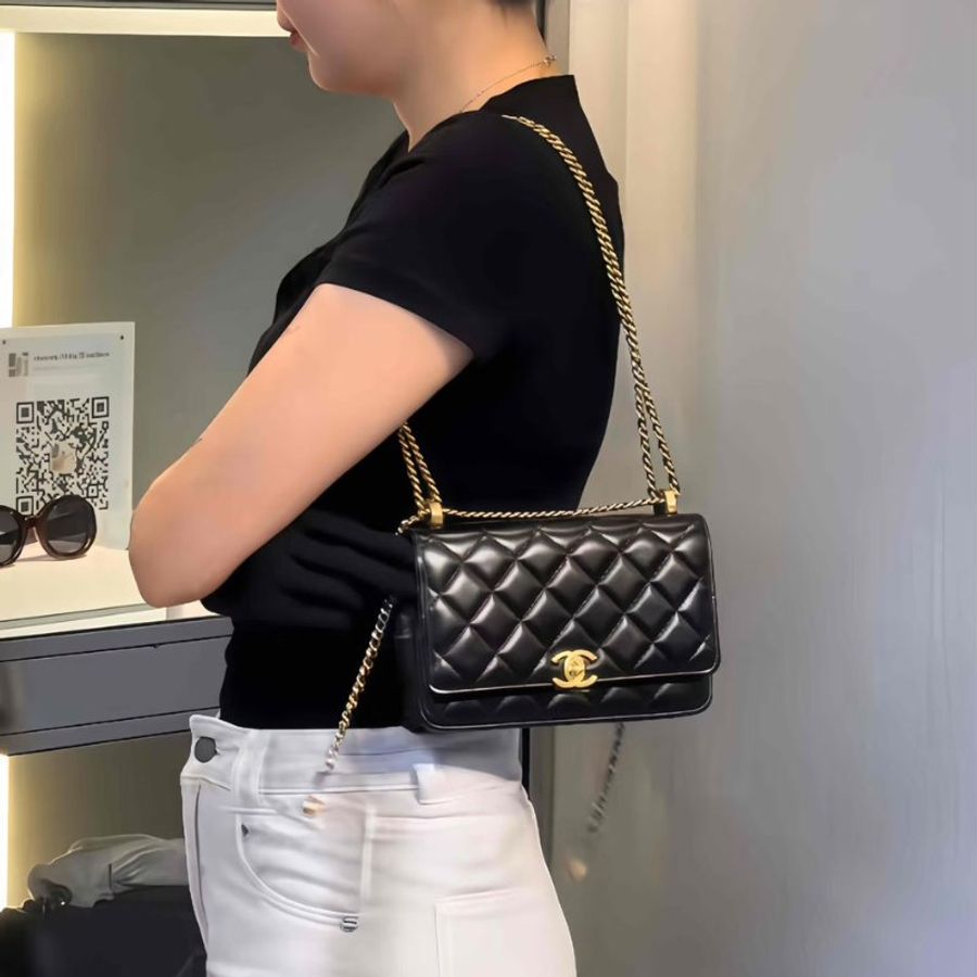 CHANEL 雙金球調節WOC - 黑金-1