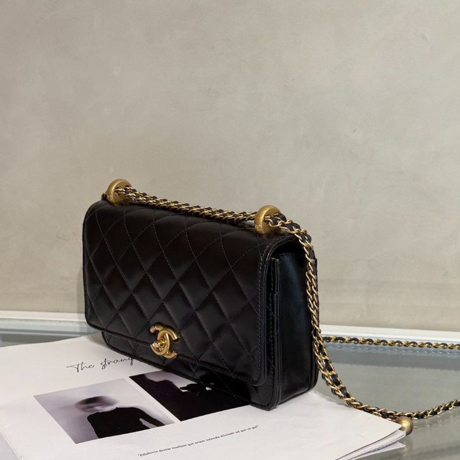 CHANEL 雙金球調節WOC - 黑金-3