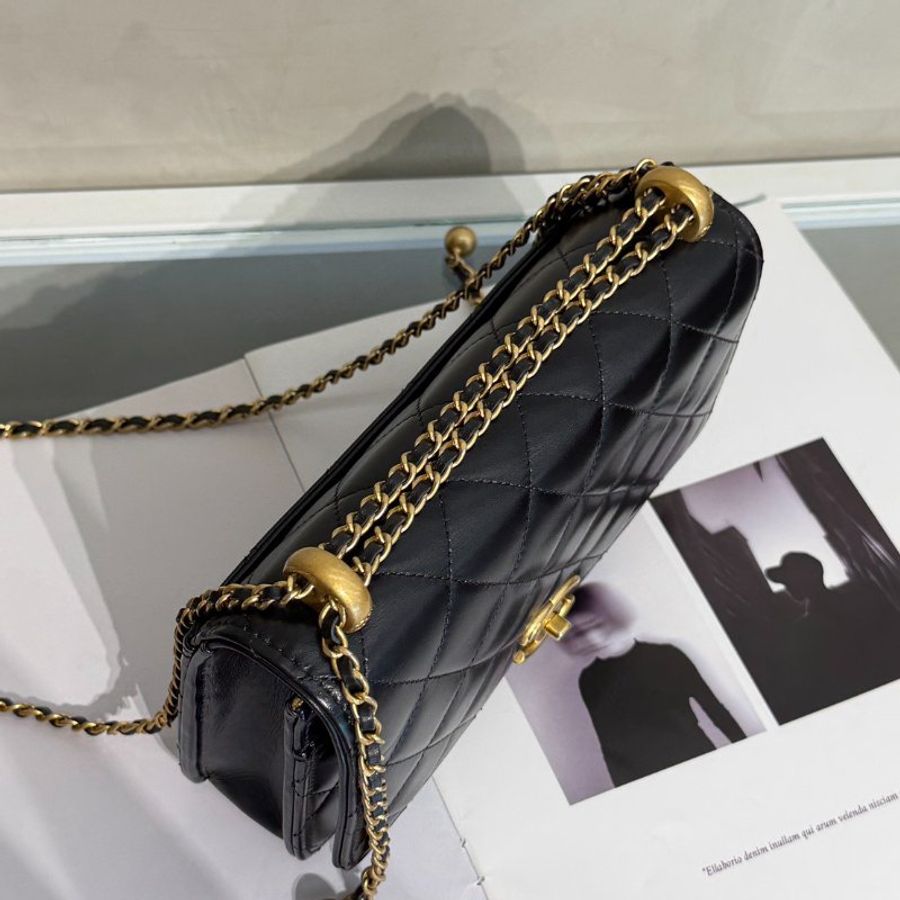 CHANEL 雙金球調節WOC - 黑金-7