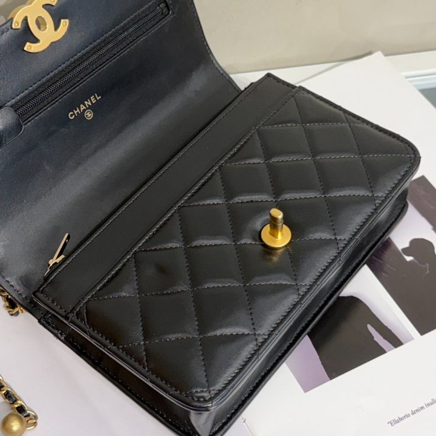 CHANEL 雙金球調節WOC - 黑金-12