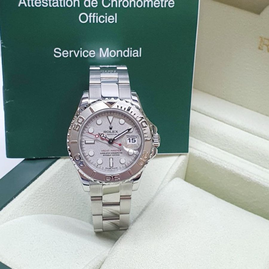 【大眾名錶】ROLEX勞力士 169622 Yacht-Master 停產絕版 遊艇女錶 鉑金小遊艇 大眾名錶B1473-2