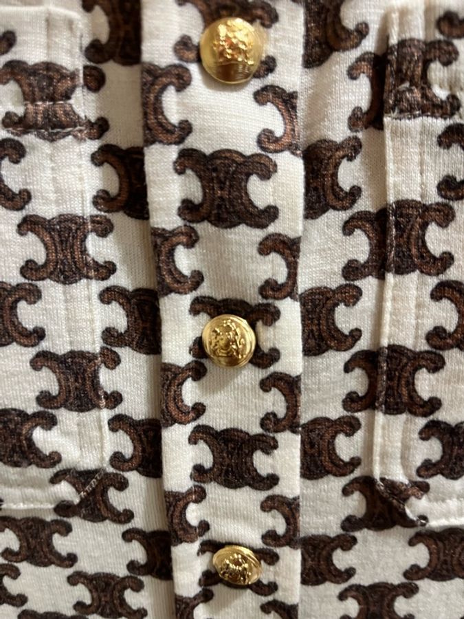 CELINE 凱旋門 Monogram 羊毛喀什米爾短袖連身裙 S號|70%羊毛×30%Cashmere|附購證、提袋|近全新-19