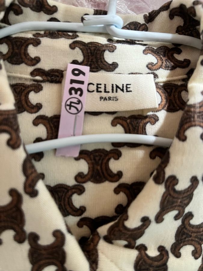 CELINE 凱旋門 Monogram 羊毛喀什米爾短袖連身裙 S號|70%羊毛×30%Cashmere|附購證、提袋|近全新-34