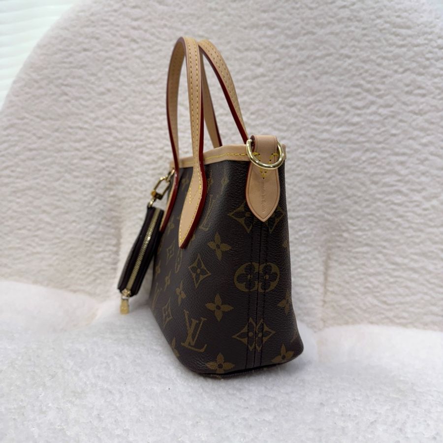 LV 路易威登 原花 Monogram Neverfull BB 奶茶色 背帶 手提包 肩背包 斜背包 M46705-10