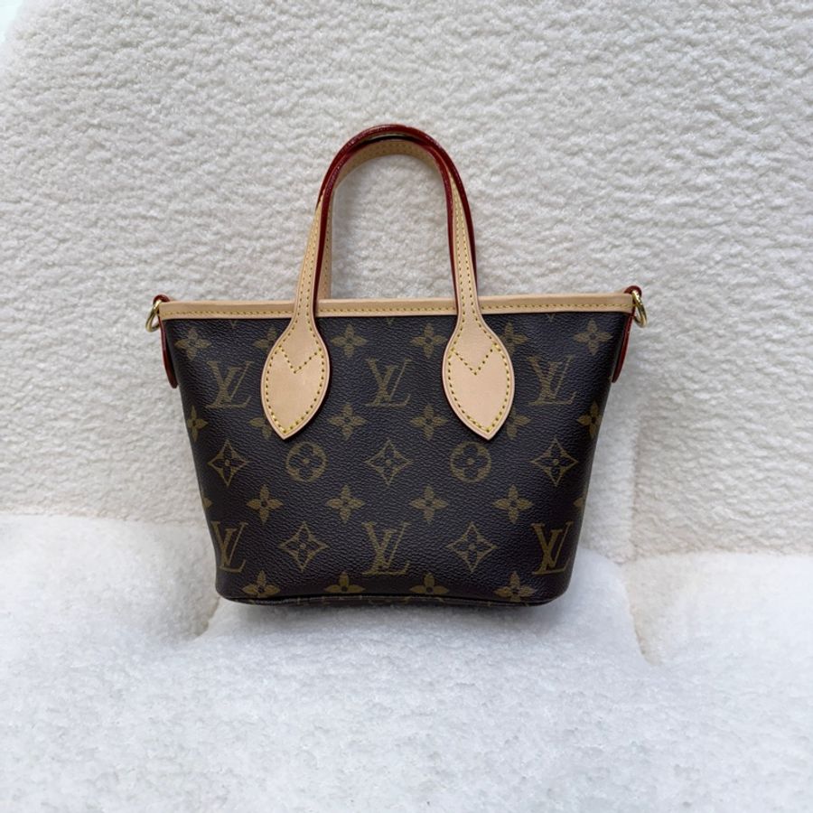 LV 路易威登 原花 Monogram Neverfull BB 奶茶色 背帶 手提包 肩背包 斜背包 M46705-11